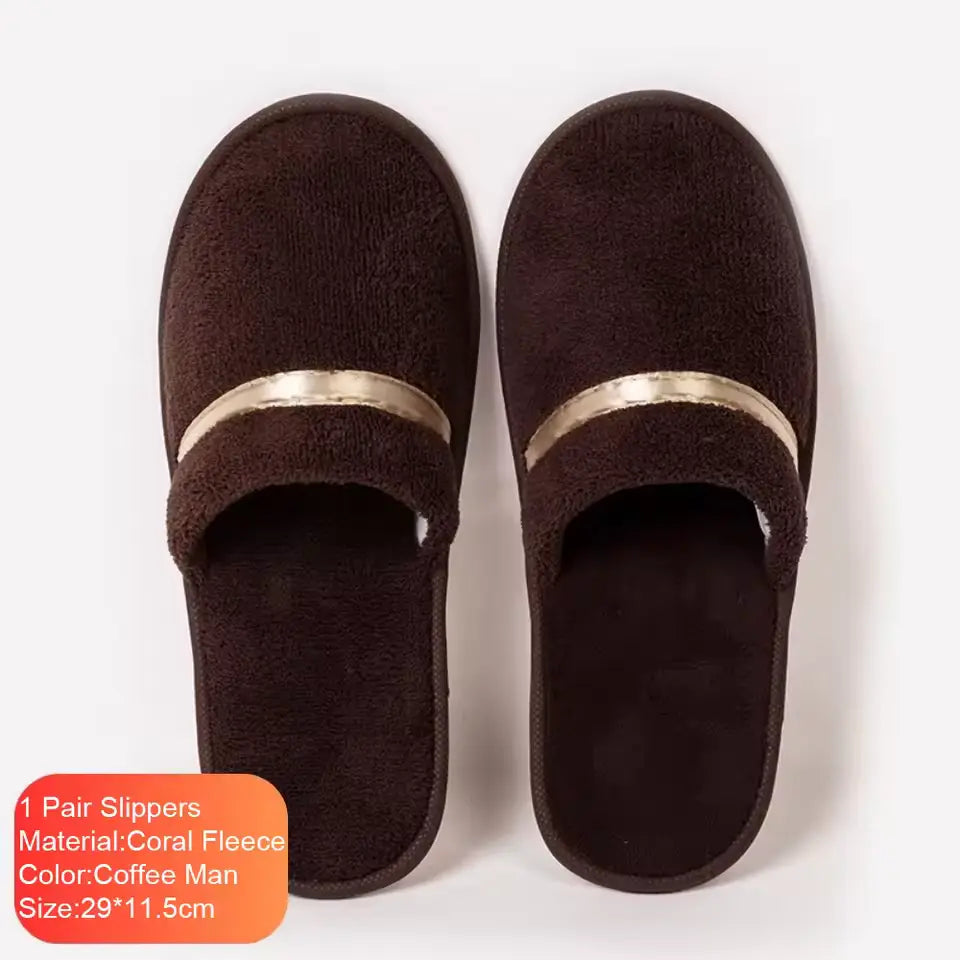 Coral Fleece Anti-Slip Slippers for Men & Women – Soft & Comfortable